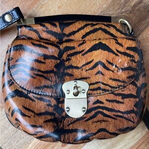 Patricia Nash Veneto leather crossbody purse in tiger print